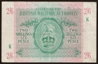 British Military Authority, 2 shillings 6 pence, 1943