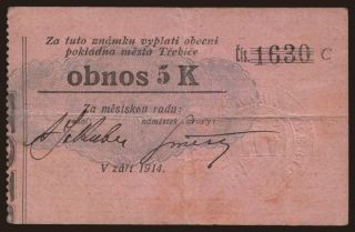 Třebíč, 5 korun, 1914
