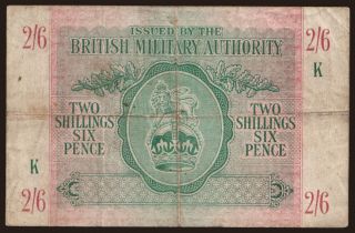 British Military Authority, 2 shillings 6 pence, 1943
