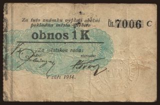 Třebíč, 1 koruna, 1914