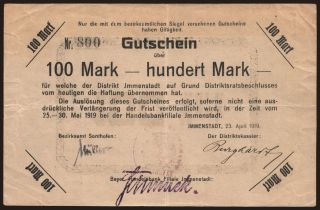 Immenstadt/ Bezirksamt Sonthofen, 100 Mark, 1918