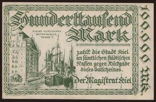 Kiel/ Stadt, 100.000 Mark, 1923