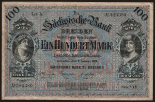Sächsische Bank zu Dresden, 100 Mark, 1911