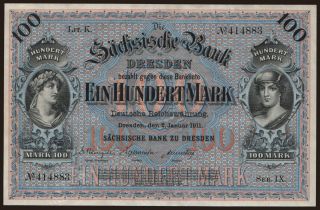 Sächsische Bank zu Dresden, 100 Mark, 1911
