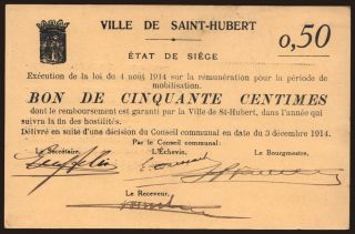 Saint-Hubert, 50 centimes, 1914
