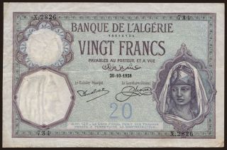 20 francs, 1928