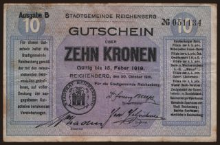 Reichenberg, 10 Kronen, 1918