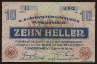 Dunaszerdahely, 10 Heller, 1916