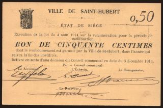 Saint-Hubert, 50 centimes, 1914