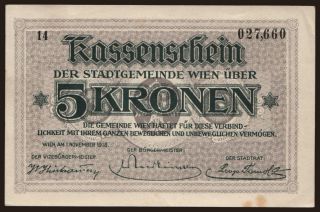 Wien, 5 Kronen, 1918