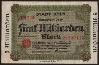 Köln/ Stadt, 5.000.000.000 Mark, 1923