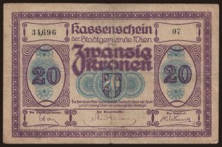 Wien, 20 Kronen, 1918