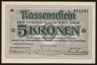 Wien, 5 Kronen, 1918