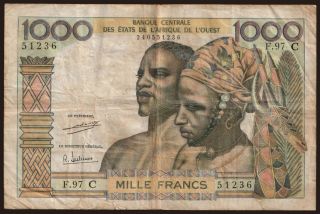 Burkina Faso, 1000 francs, 1977