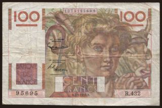 100 francs, 1952