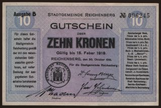 Reichenberg, 10 Kronen, 1918