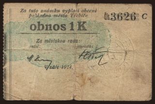 Třebíč, 1 koruna, 1914