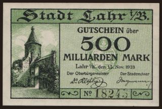 Lahr/ Stadt, 500.000.000.000 Mark, 1923