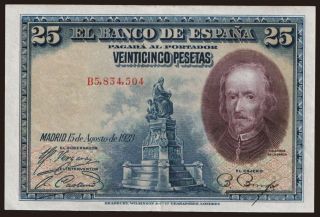25 pesetas, 1928