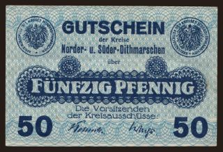 Norder- und Süder-Dithmarschen, 50 Pfennig, 1918