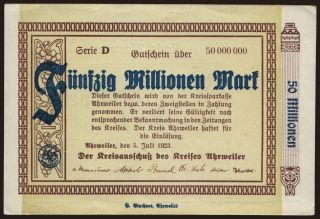 Ahrweiler/ Kreis, 50.000.000 Mark, 1923