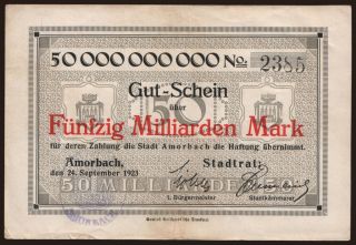 Amorbach/ Stadt, 50.000.0000.000 Mark, 1923