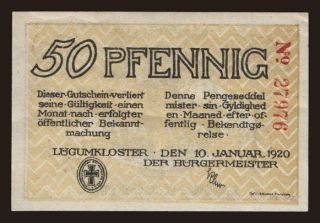 Logumkloster/ Bürgermeister, 50 Pfennig, 1920