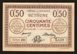 Bethune, 50 centimes, 1915