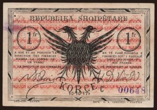 Korce, 1 franc, 1917