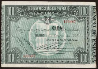 Bilbao, 100 pesetas, 1937