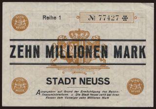 Neuss/ Stadt, 10.000.000 Mark, 1923