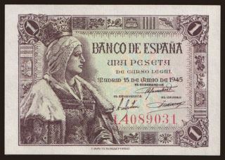1 peseta, 1945