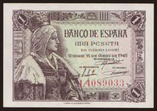 1 peseta, 1945