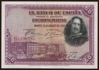 50 pesetas, 1928