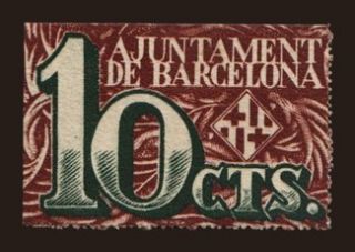 Barcelona, 10 centims, 1937
