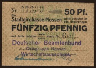 Nossen/ Stadtgirokasse Nossen, 50 Pfennig, 191?