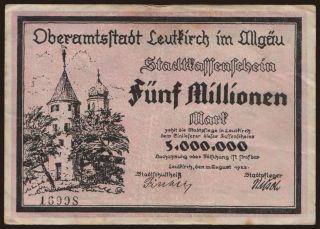Leutkirch/ Oberamtsstadt, 5.000.000 Mark, 1923