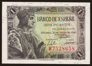 1 peseta, 1943