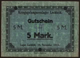 Lechfeld, 5 Mark, 1915