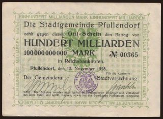 Pfullendorf/ Stadt, 100.000.000.000 Mark, 1923