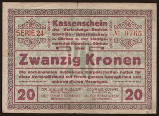 Komotau, 20 Kronen, 1918