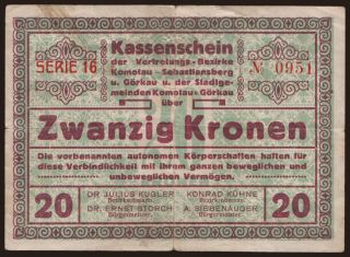 Komotau, 20 Kronen, 1918