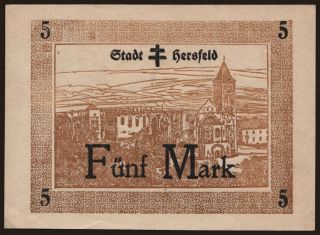 Hersfeld/ Stadt, 5 Mark, 1918