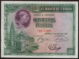 500 pesetas, 1928