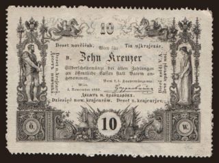 10 kreuzer, 1860
