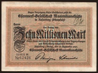 Rosenberg/ Eisenwerk-Gesellschaft Maximilianshütte, 10.000.000 Mark, 1923
