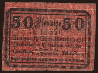 Trachenberg/ Einkaufsgen. d. Kolonialwarenhändler, 50 Pfennig, 1920