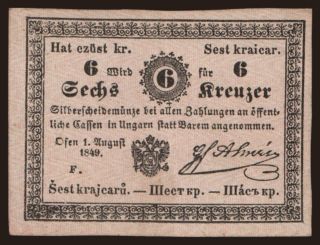 6 Kreuzer, 1849, Almásy