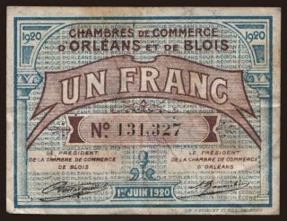 Orleans et Blois, 1 franc, 1920