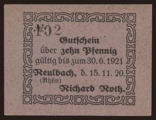 Reulbach/ Richard Roth, 10 Pfennig, 1920
